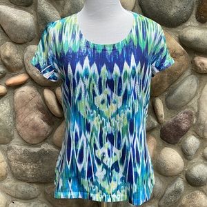 Zenergy by Chico’s Blue Green White Top